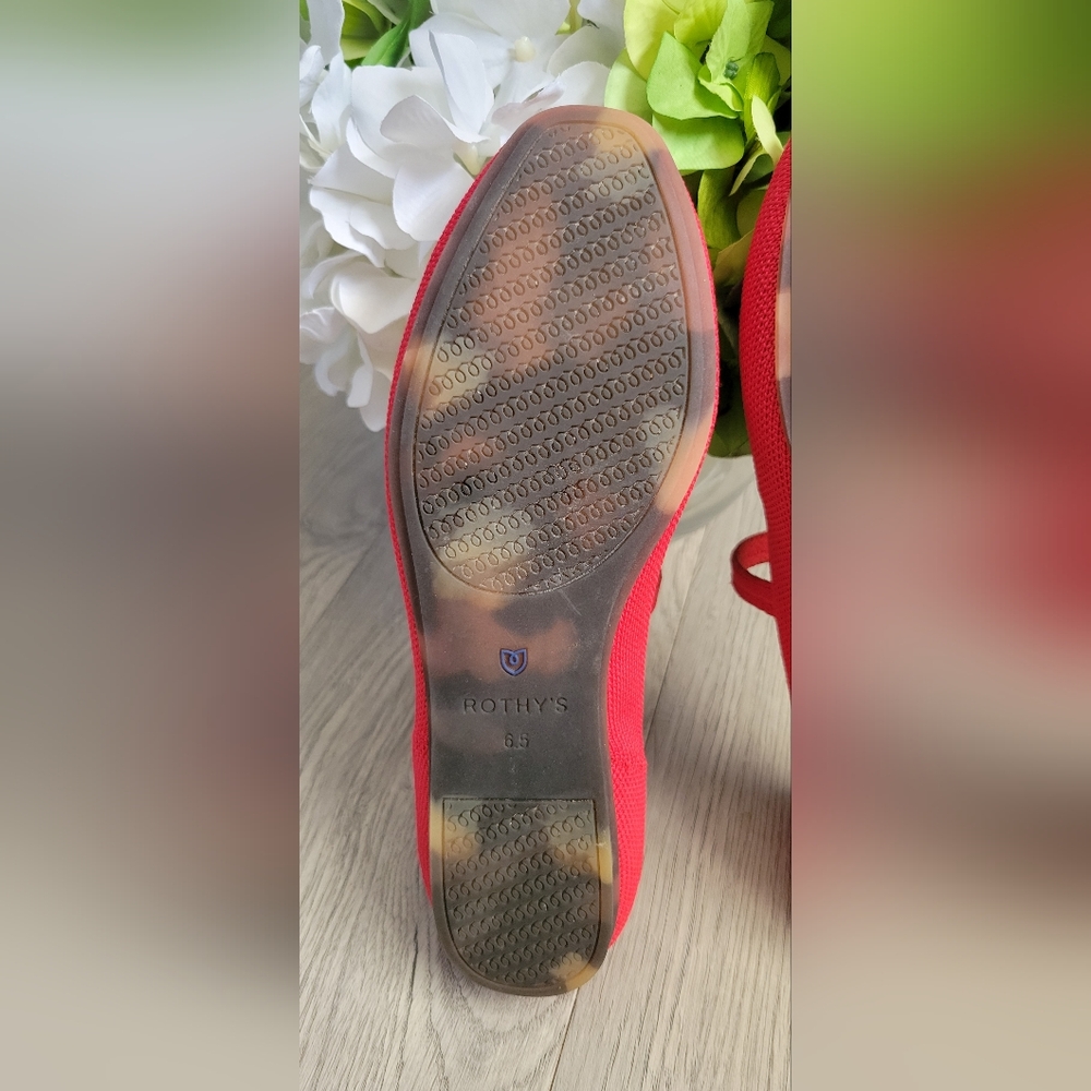 Rothy's The Square Mary Jane Lollipop Red + Leopard Sole, Women's US 6.5 EU 36.5 - Picture 14 of 16